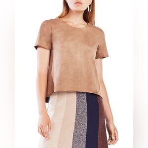 BCBGMAXAZRIA Mariko Faux Suede Top NWT